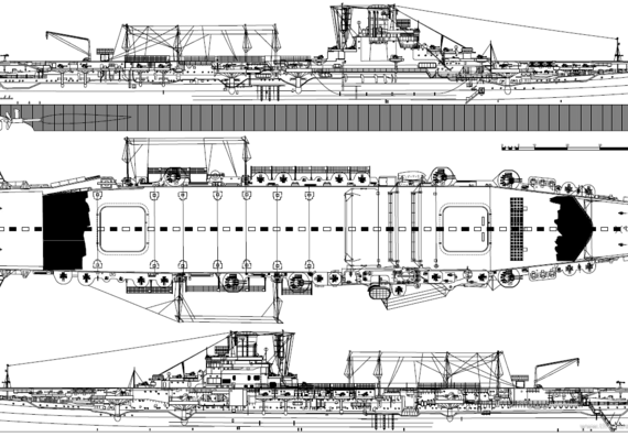 Корабль IJN Junyo [Aircraft Carrier] (1945) - чертежи, габариты, рисунки